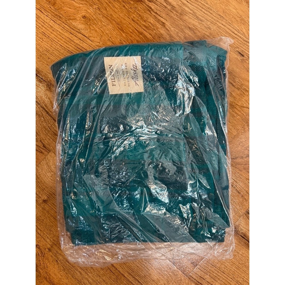 Filson Alaska Plaid Flannel Throw Blanket Teal Green Blue Buffalo Check USA Made